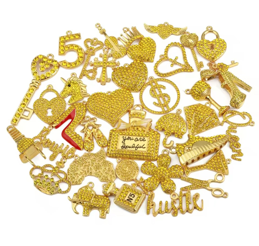 Rhinestone Alloy Mixed Charms