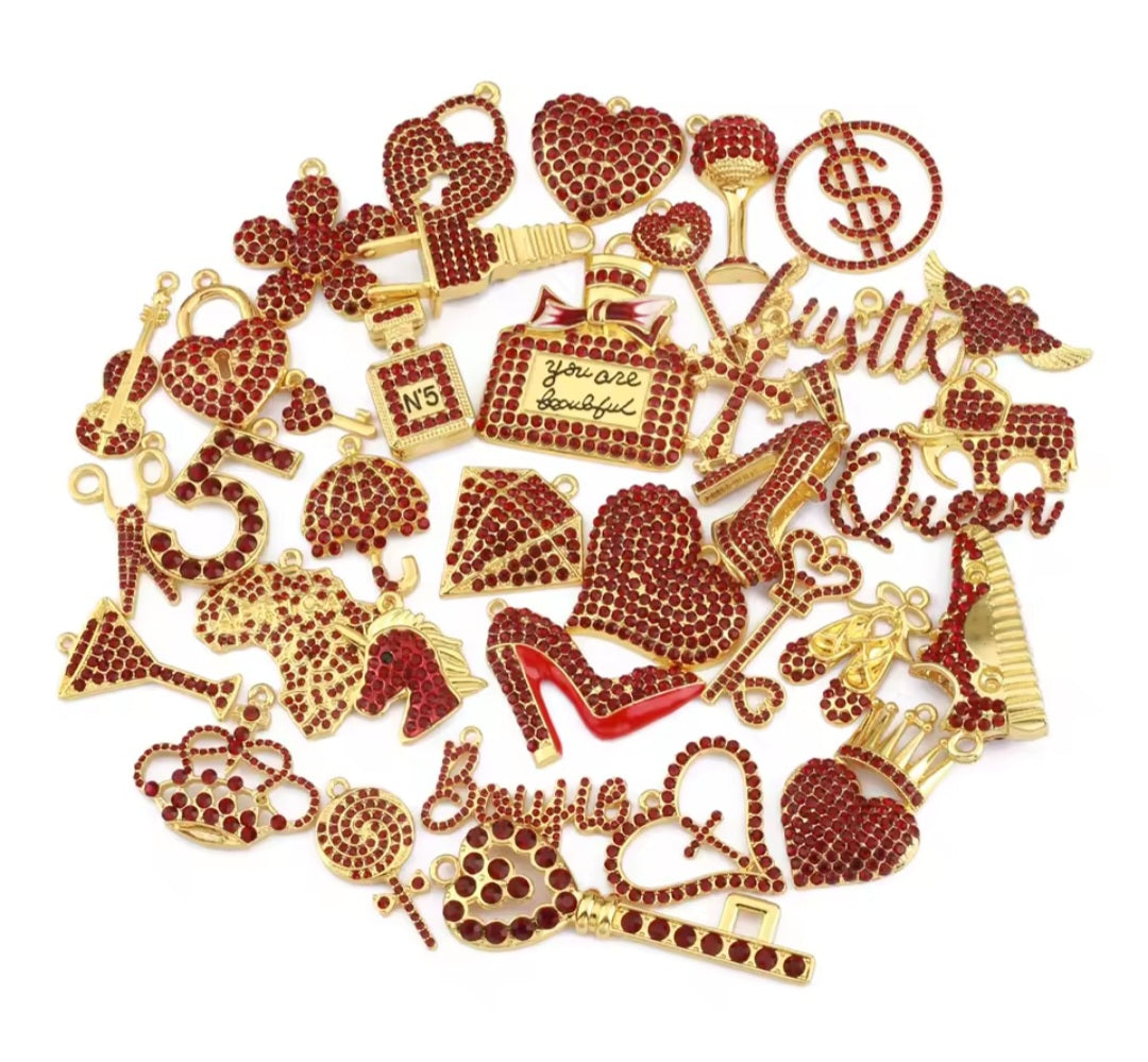 Rhinestone Alloy Mixed Charms