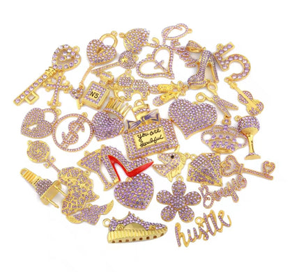 Rhinestone Alloy Mixed Charms
