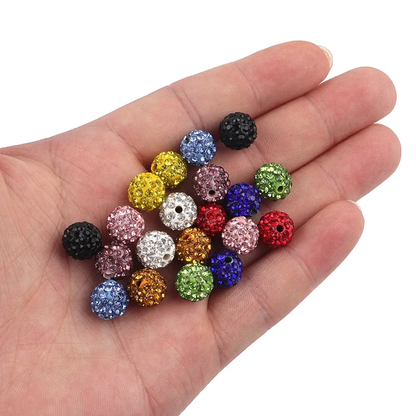 100pcs Mixed Pave Rhinestone Beads