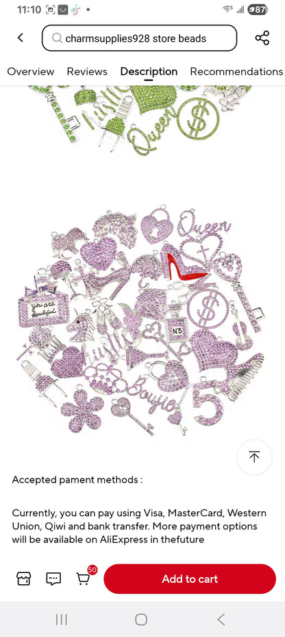 Rhinestone Alloy Mixed Charms