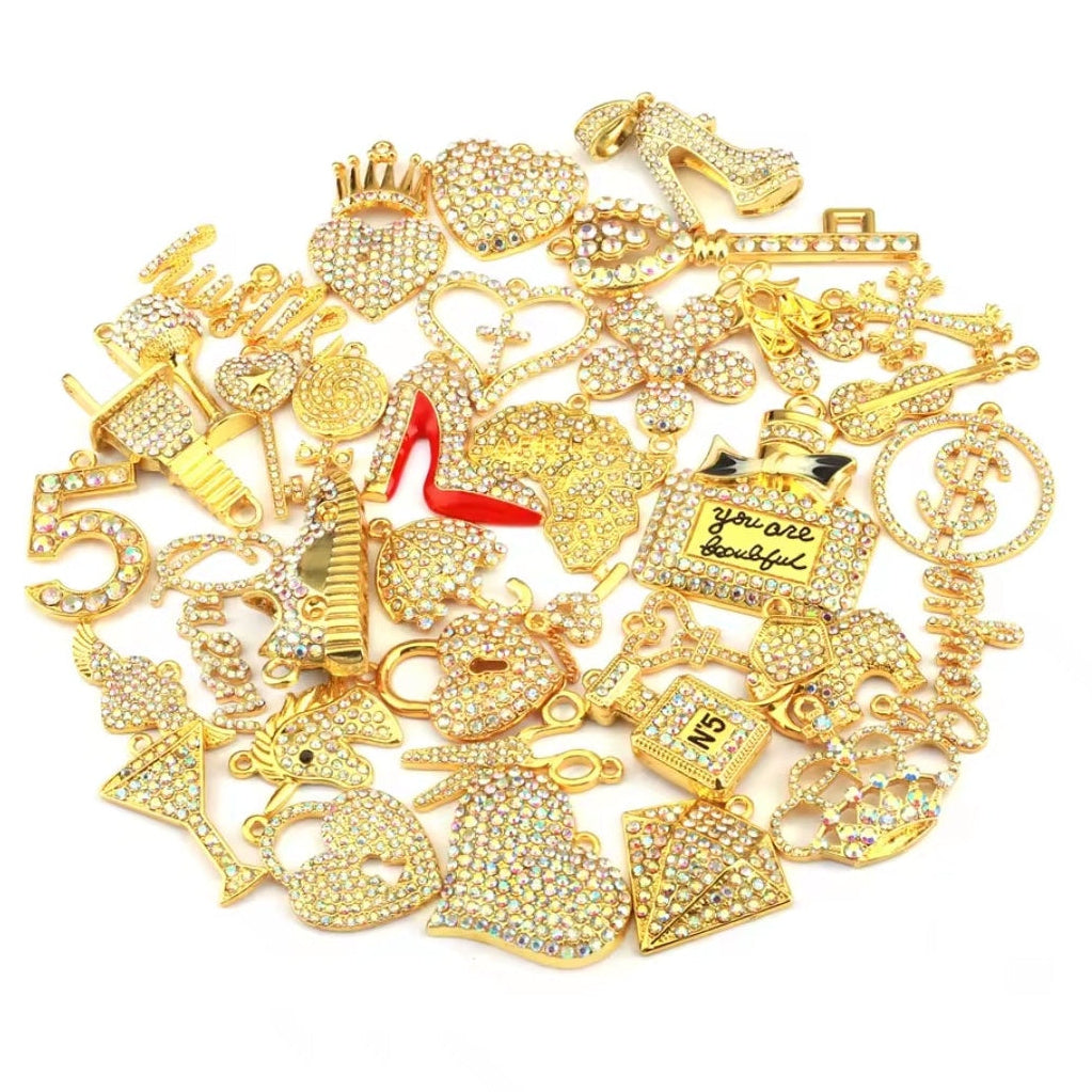 Rhinestone Alloy Mixed Charms