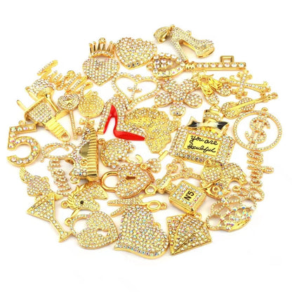 Rhinestone Alloy Mixed Charms