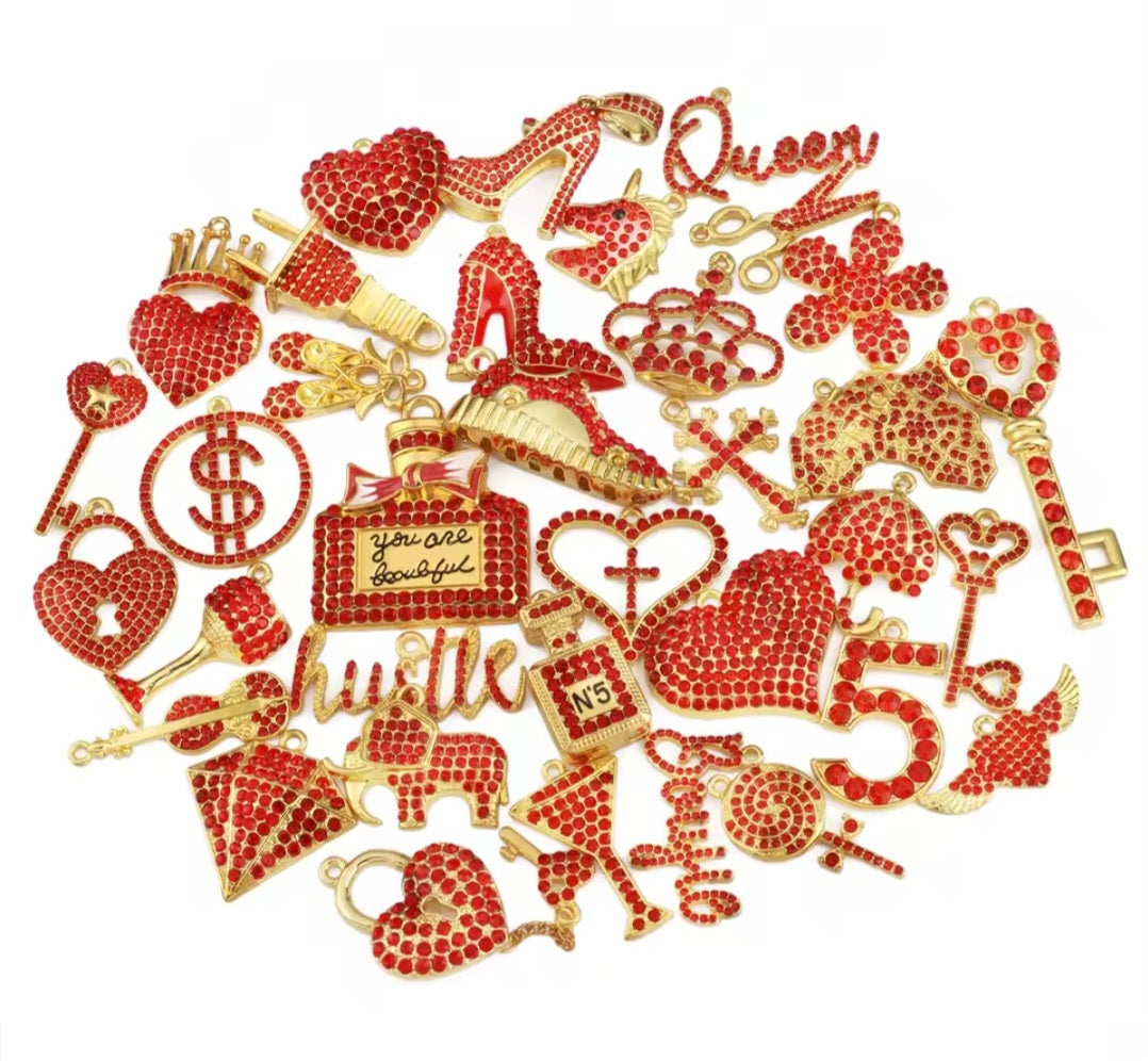 Rhinestone Alloy Mixed Charms