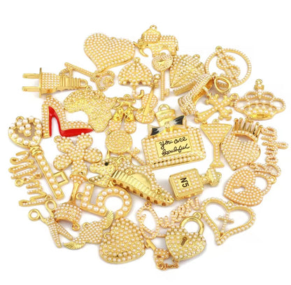 Rhinestone Alloy Mixed Charms