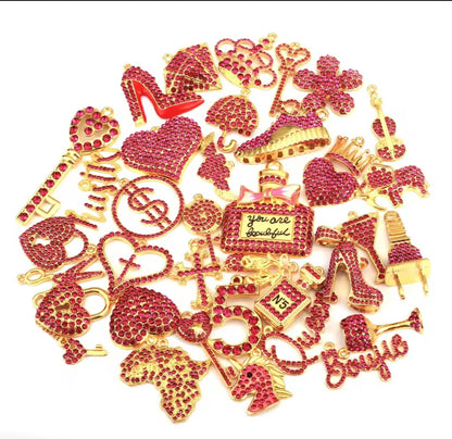 Rhinestone Alloy Mixed Charms