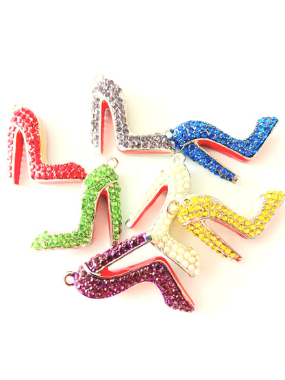 Breloques Crystal Couture Charms™ à talon aiguille à fond rouge, inaltérables, ne se décolorent pas