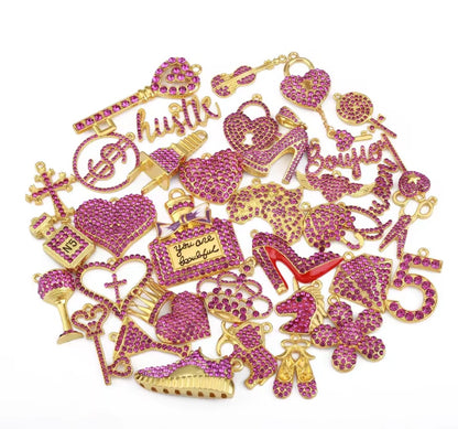 Rhinestone Alloy Mixed Charms