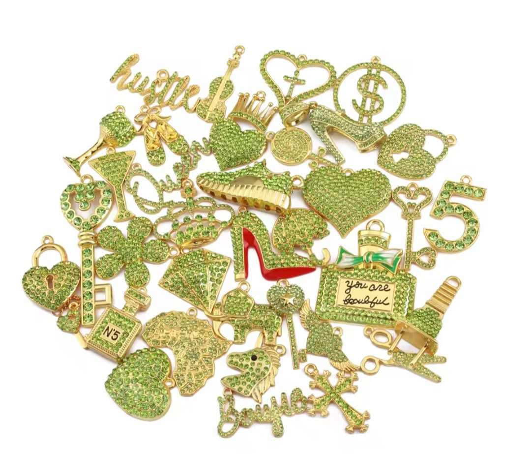 Rhinestone Alloy Mixed Charms