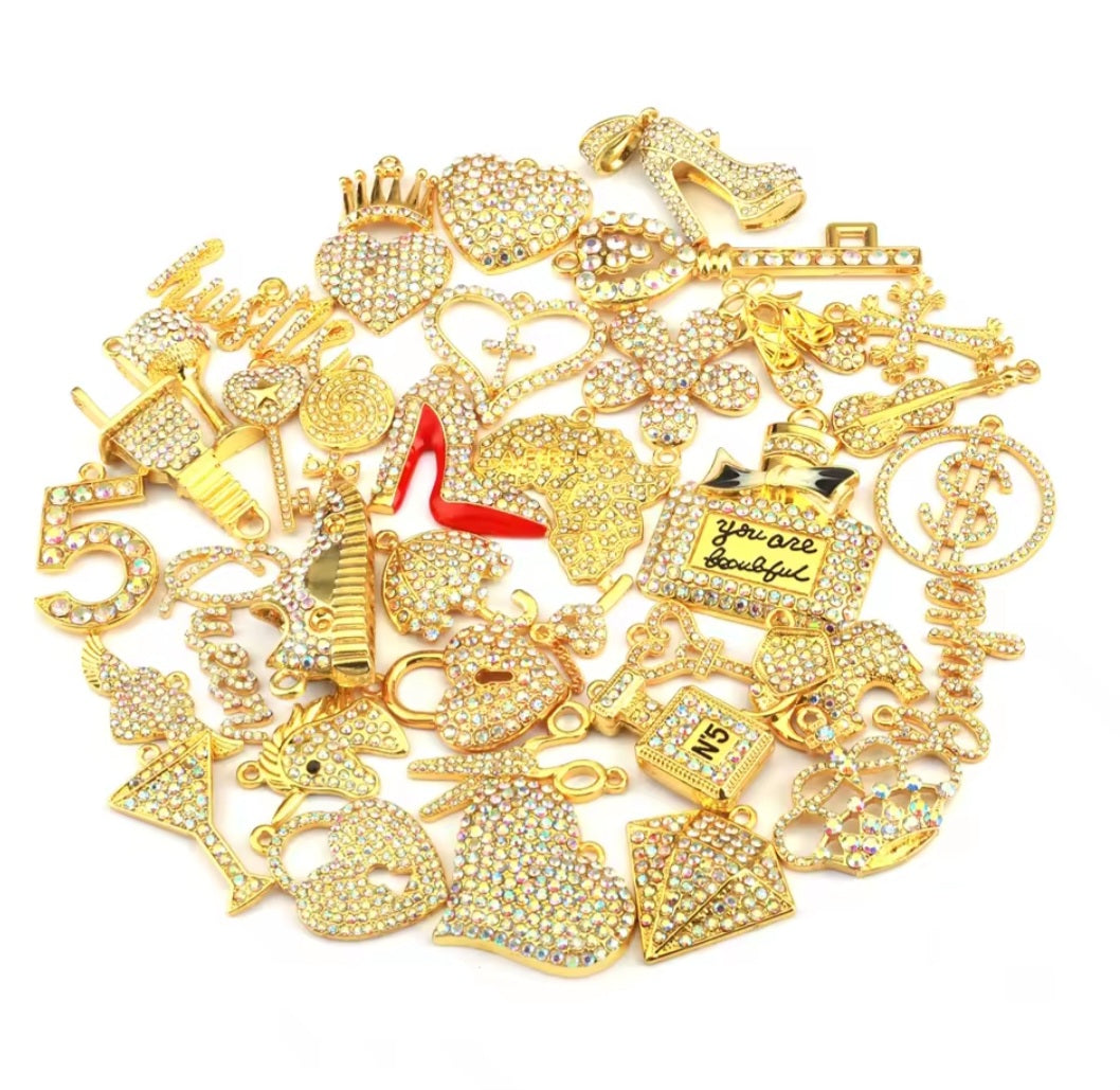 Rhinestone Alloy Mixed Charms