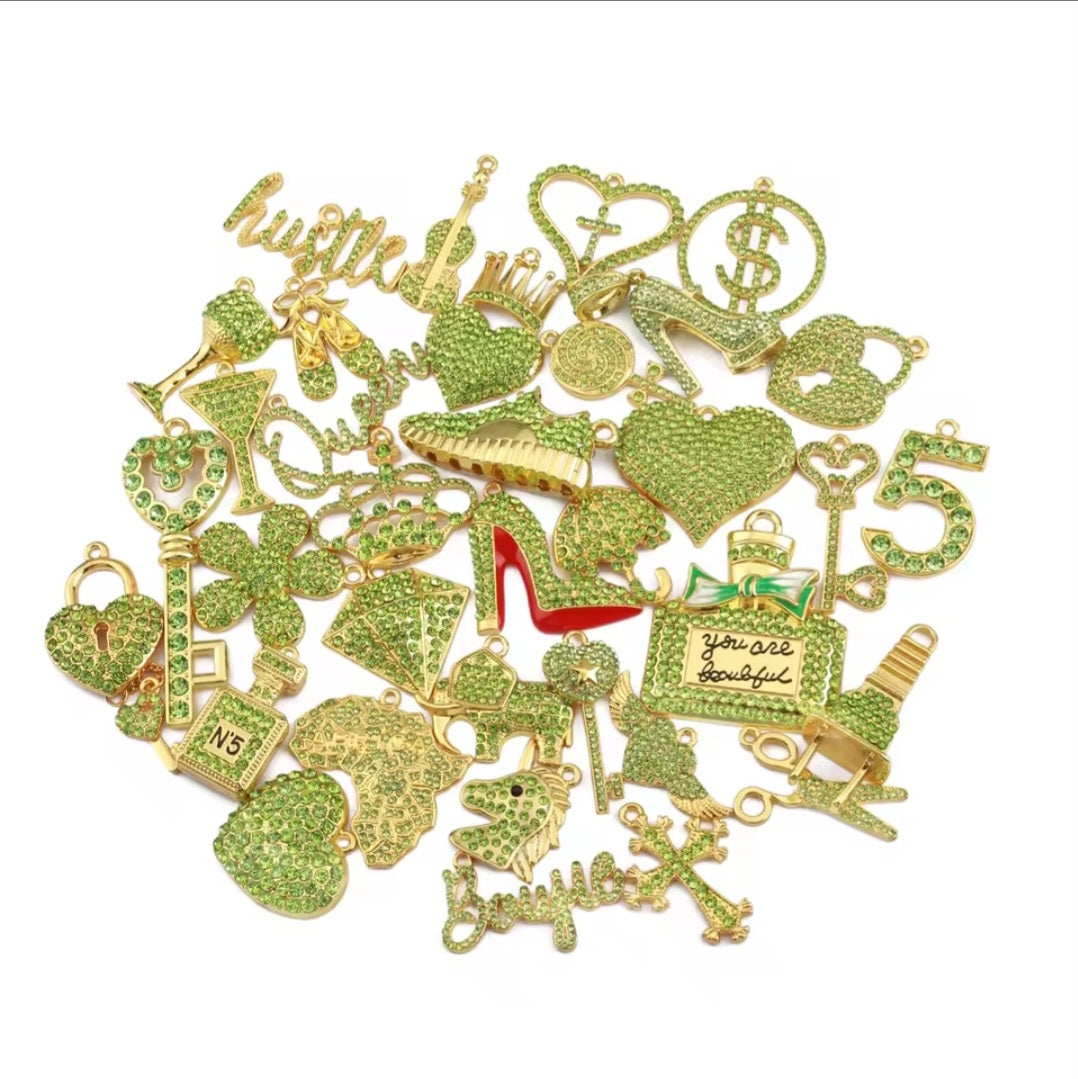 Rhinestone Alloy Mixed Charms